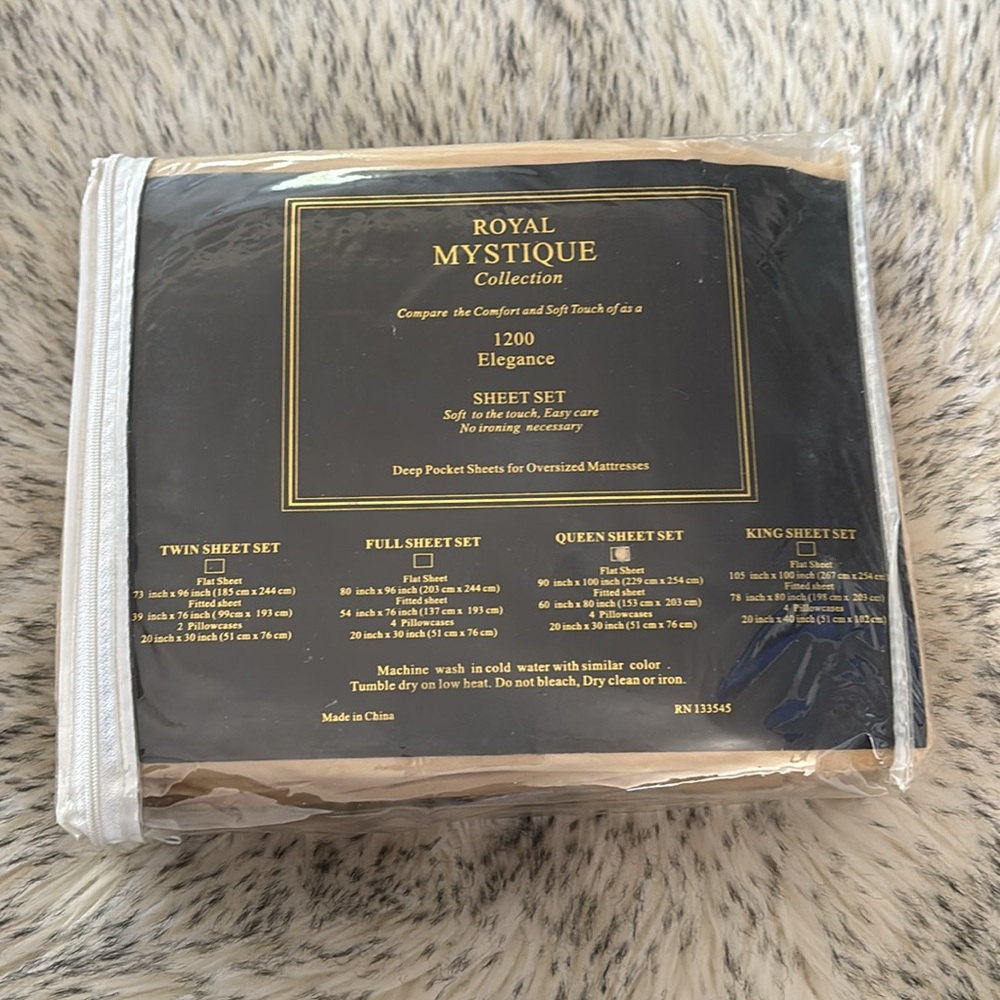 ✨2/$90✨ NWT Royal Mystique Collection 1200 Elegance QUEEN Size Bed Set - Picture 2 of 2